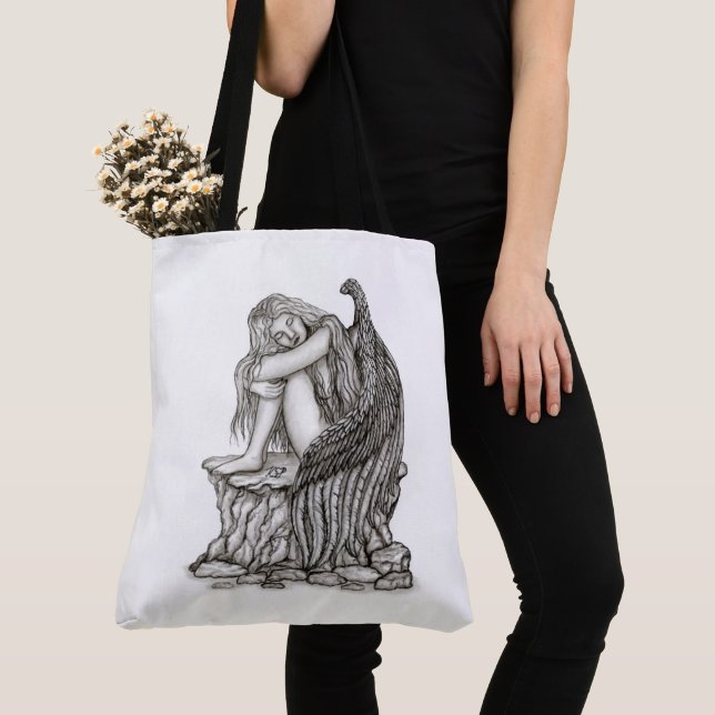 Tote Bag Un ange endormi sur la pierre (De près)