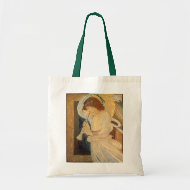 Tote Bag Un ange jouant du flageolet par Burne Jones (Devant)