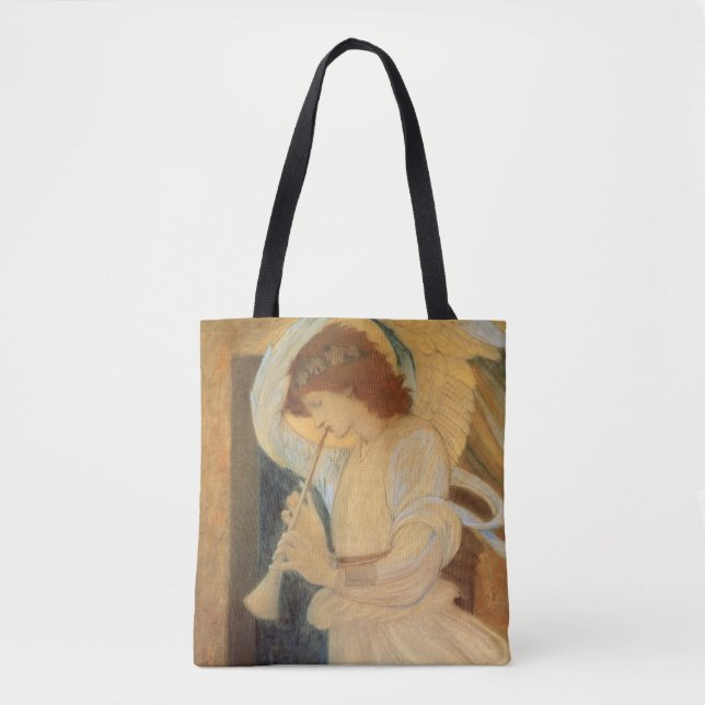 Tote Bag Un ange joue à Flageolet par Burne Jones (Devant)