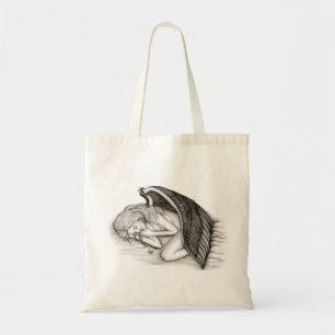 Tote Bag Un Angel endormi, noir et blanc