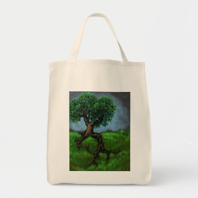 Tote Bag Un arbre sur une colline (Devant)