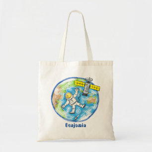 Tote Bag Un astronaute amusant dans l'espace et la bande de