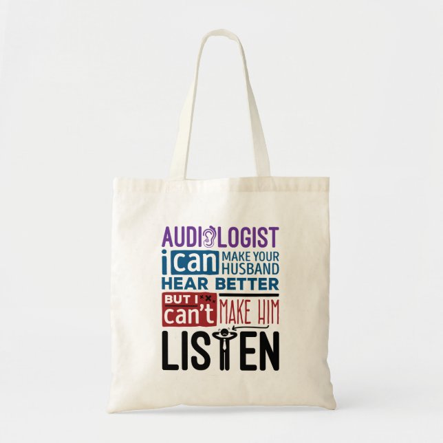 Tote Bag Un audiologiste amusant peut aider le mari à mieux (Devant)