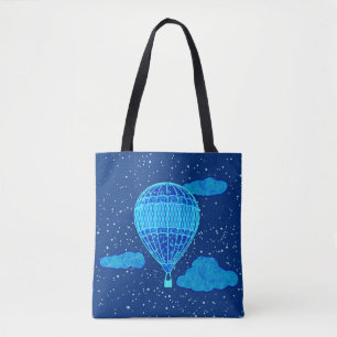 Tote Bag Un ballon à air chaud contre un ciel nocturne en b