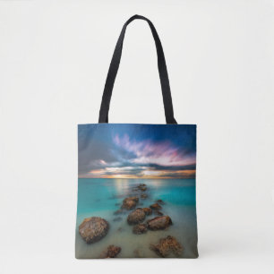 Tote Bag Un beau coucher du soleil au-dessus des Turcs et