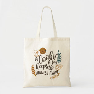 Tote Bag Un biscuit par jour garde la tristesse en blanc