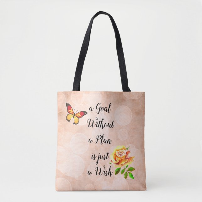 Tote Bag Un but sans plan est juste un souhait (Devant)