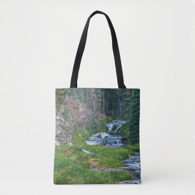 Tote Bag Un canard repose sur une rivière en cascade (Devant)
