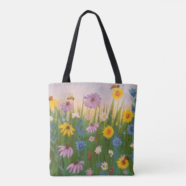 Tote Bag Un champ de fleurs sauvages (Dos)
