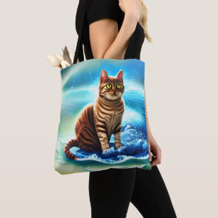 Tote Bag Un chat animal artificiel d'intelligence sur l'eau