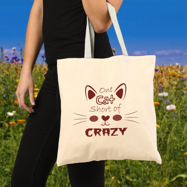 Tote Bag Un chat court de fou drôle Whimsical mignonne Kitt (Créateur téléchargé)