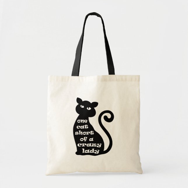 Tote Bag Un chat court d'une dame folle (Devant)