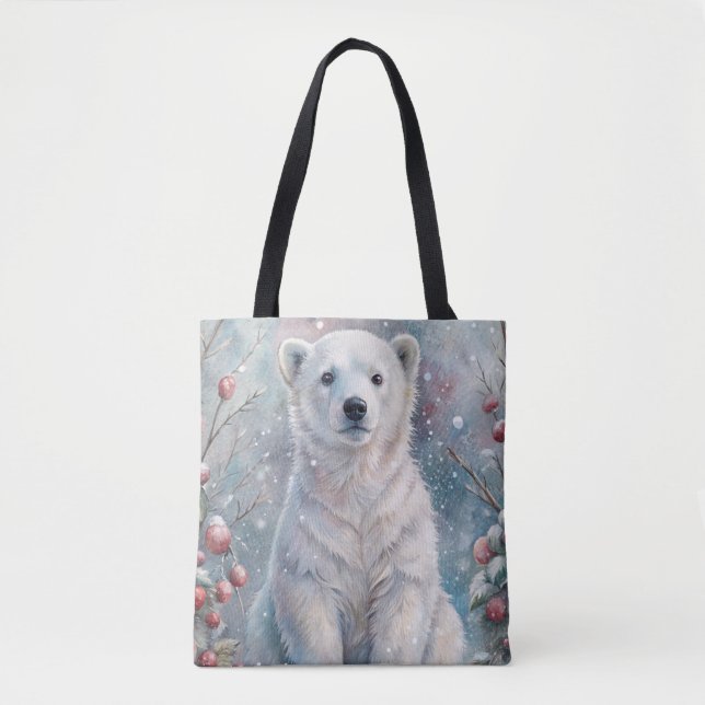 Tote Bag Un club d'ours polaire en hiver (Devant)