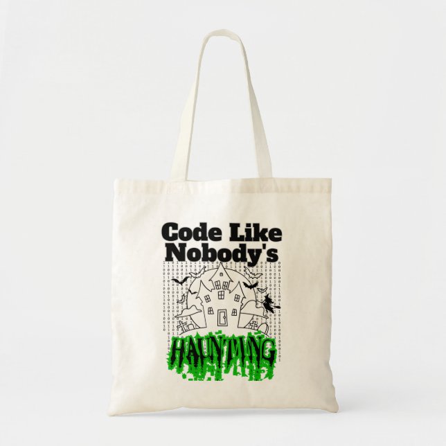 Tote Bag Un code comme si personne ne hantait.w (Devant)