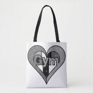 Tote Bag Un coeur coloré avec le mot Gym à l'intérieur est