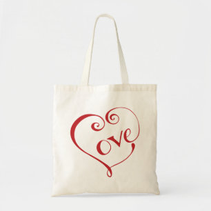 Tote Bag Un coeur fait d'amour en rouge