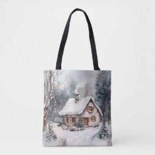 Tote Bag Un cottage cosy en hiver