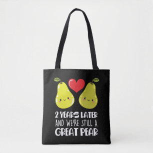 Tote Bag Un couple marié marié à l'occasion du 2e annive