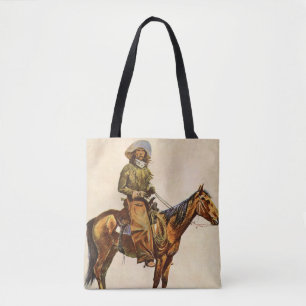 Tote Bag Un cow-boy d'Arizona par Remington, Western vintag