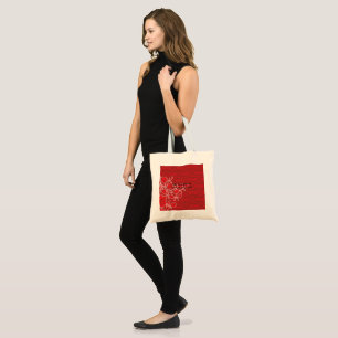 Tote Bag Un design complexe de motifs rouges et bruns, ele
