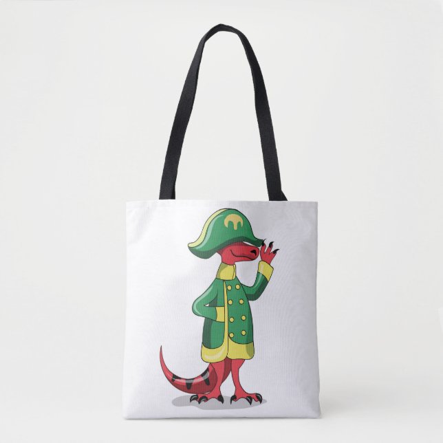 Tote Bag Un Dessin Tyrannosaur Rex Habillé Comme Napoléon. (Devant)