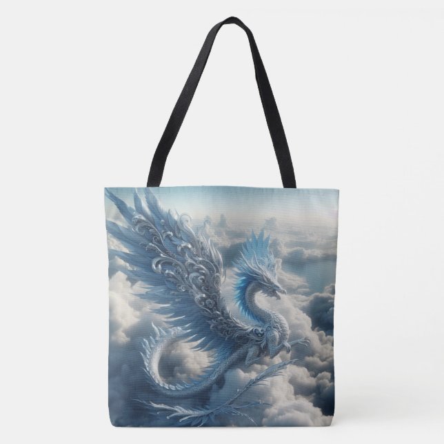 Tote Bag Un dragon entouré de nuages (Devant)