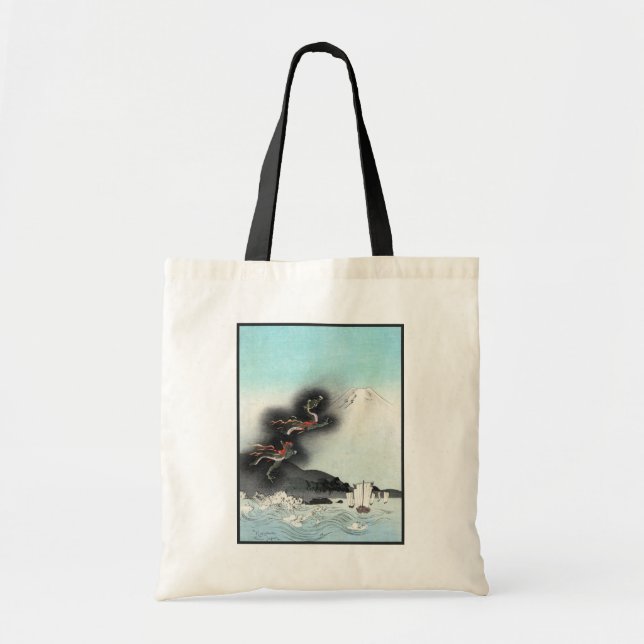 Tote Bag Un dragon océanique monte au Mont Fuji HOKUSAI Uki (Devant)