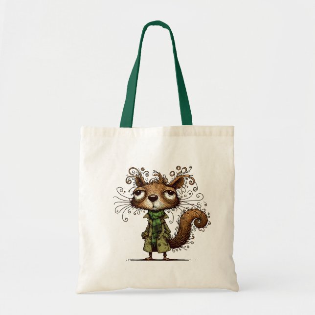 Tote Bag Un écureuil en peluche verte (Devant)