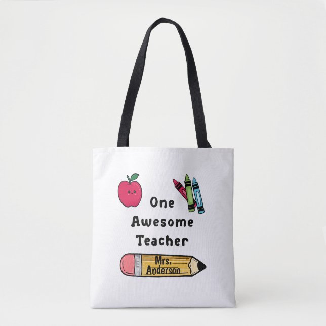 Tote Bag Un enseignant génial Raison pour laquelle j'aime l (Devant)