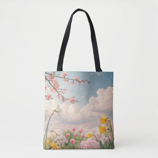Tote Bag Un fond floral printanier (Devant)
