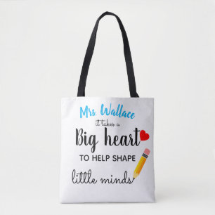 Tote Bag un grand coeur à enseigner la mode aux petits esp