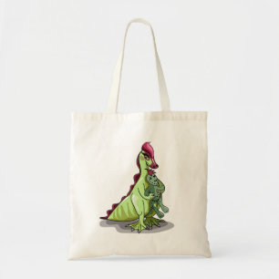 Tote Bag Un Hadrosaurus Féminin Tenant Une Poupée.