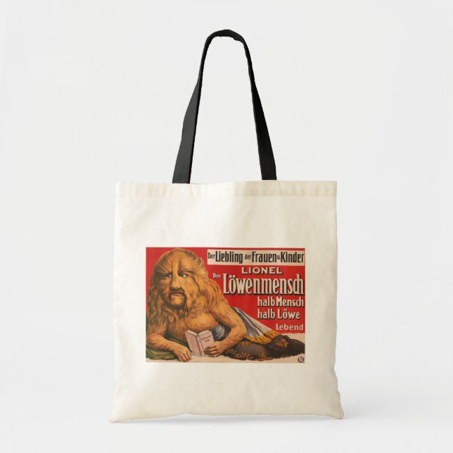 Tote Bag Un Homme Avec Tête Lion Lecture Shakespeare, 1913. (Devant)