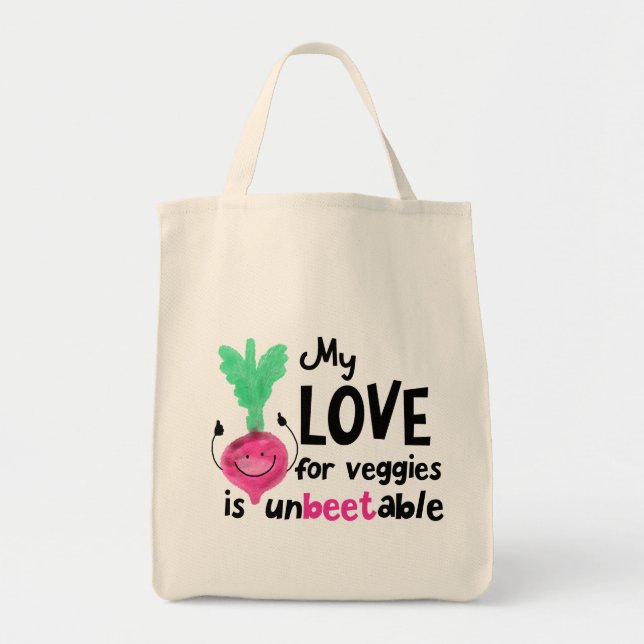 Tote Bag Un jeu de betteraves positif - Mon amour pour les  (Devant)
