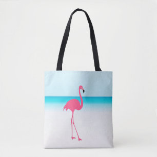 Tote Bag Un joli flamant rose sur la plage