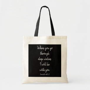 Tote Bag Un joli verset de la Bible noir et blanc