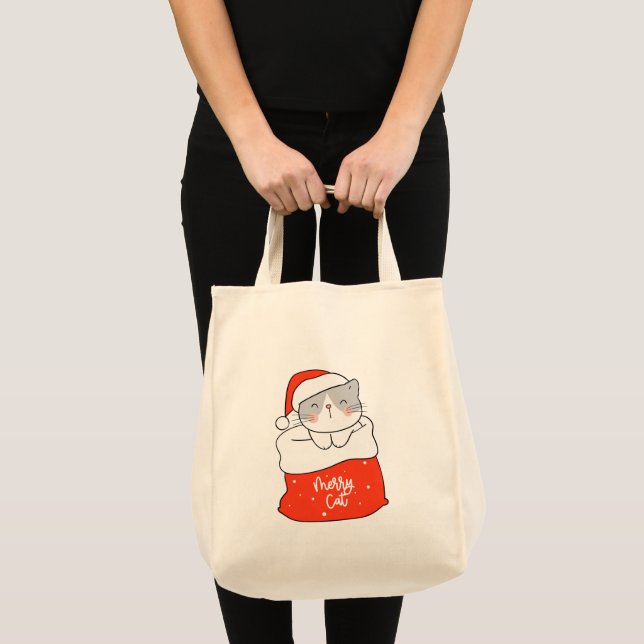 Tote Bag Un joyeux chat (Devant (produit))