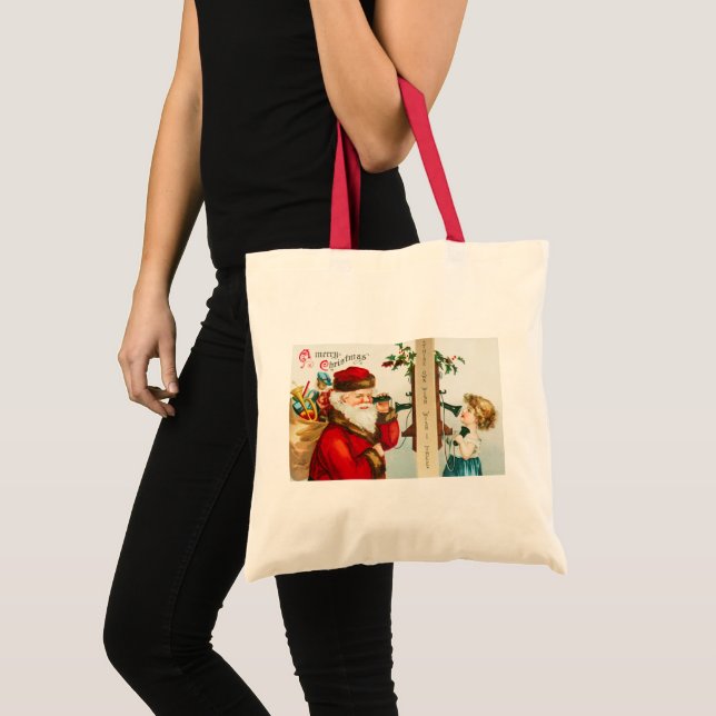Tote Bag Un joyeux Noël Père Noël par Ellen Clapsaddle (Devant (produit))
