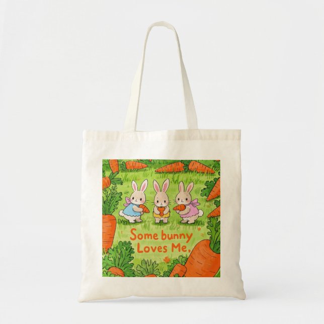 Tote Bag Un Lapin De Pâques M'Aime (Devant)