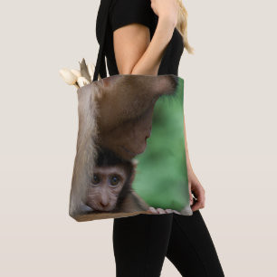 Tote Bag Un Macaque et ce de bébé est mère