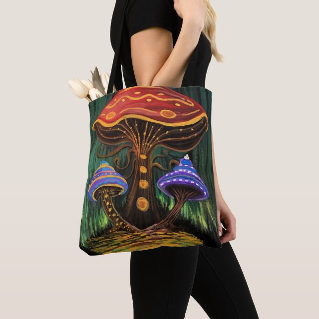Tote Bag Un monde de champignons (De près)