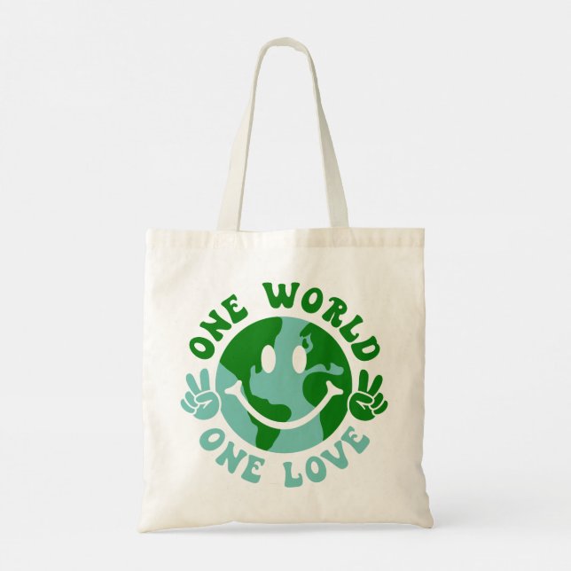Tote Bag Un Monde On Aime La Paix Sur Terre (Dos)