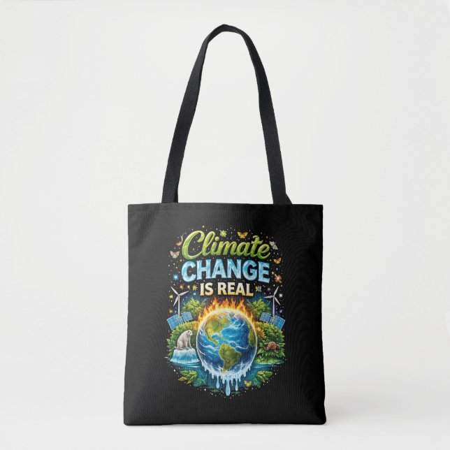 Tote Bag Un monde qui se réchauffe (Devant)