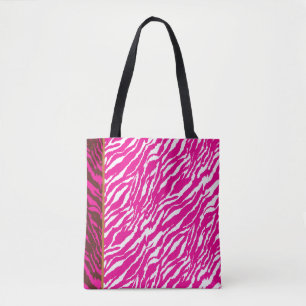 Tote Bag Un motif floral complexe en rose et blanc, art