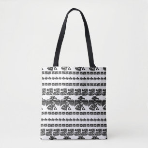 Tote Bag Un motif maya vintage sans couture. Dents noir et