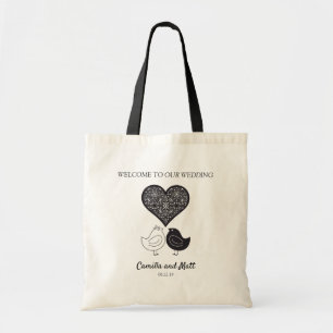 Tote Bag Un Oiseau très moderne avec une conception cardiaq