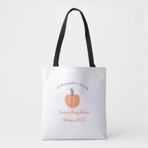 Tote Bag Un petit citrouille est en route baby shower gris