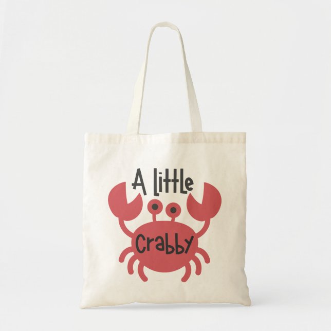 Tote Bag Un Petit Crabby, Drôle Caricature De Crabe (Devant)