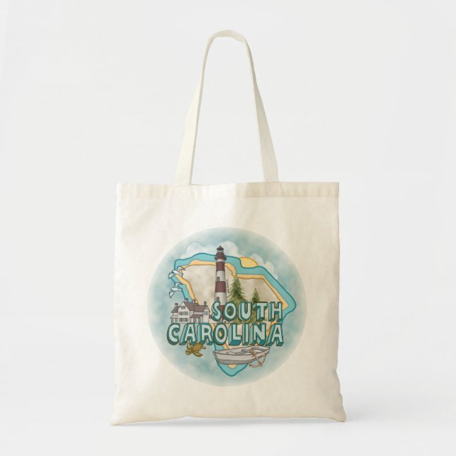 Tote Bag Un phare de Caroline du Sud (Devant)