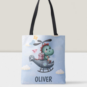 Tote Bag Un Pilote Dinosaure Cute Volant Un Hélicoptère De 